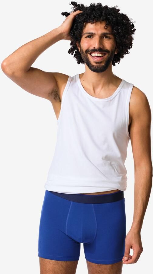 HEMA Herenboxers 3 Stuks Blauw (blauw)