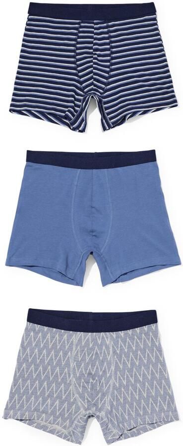 HEMA Herenboxers Zigzag 3 Stuks Donkerblauw (donkerblauw) - Foto 2