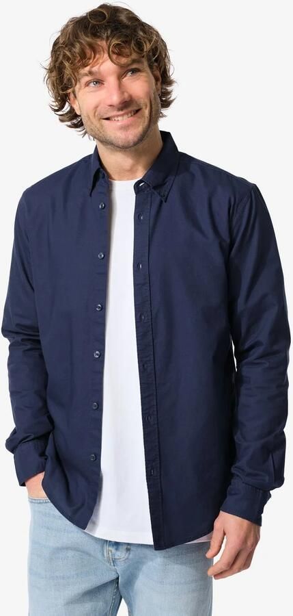 HEMA Herenoverhemd Donkerblauw (donkerblauw)