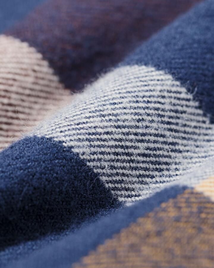 HEMA Herenoverhemd Maurice Flanel Ruiten Donkerblauw (donkerblauw)