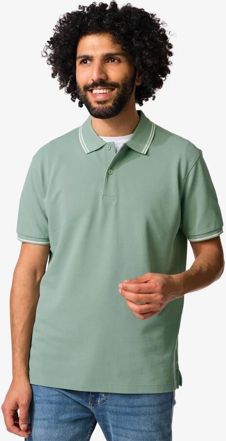 HEMA Herenpolo Denton Piqué Zeegroen (zeegroen)