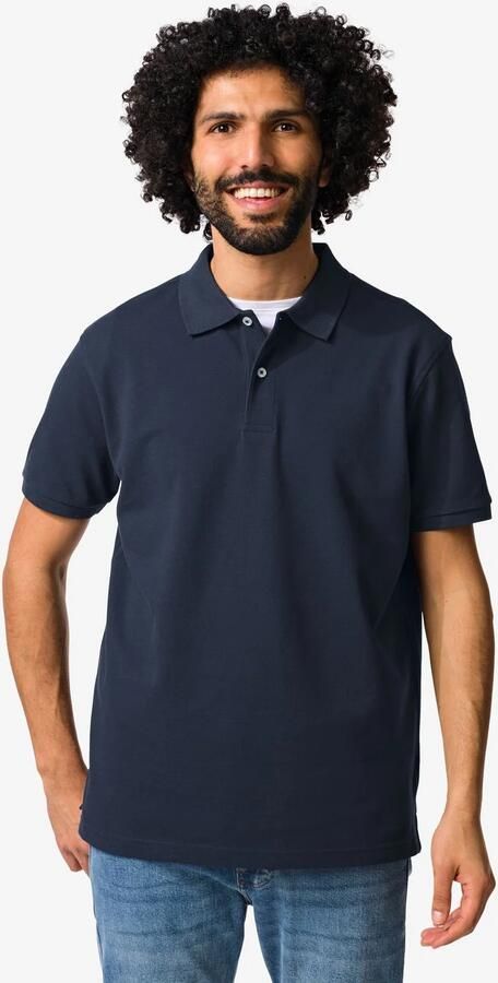 HEMA Herenpolo Denton Regular Fit Donkerblauw (donkerblauw)