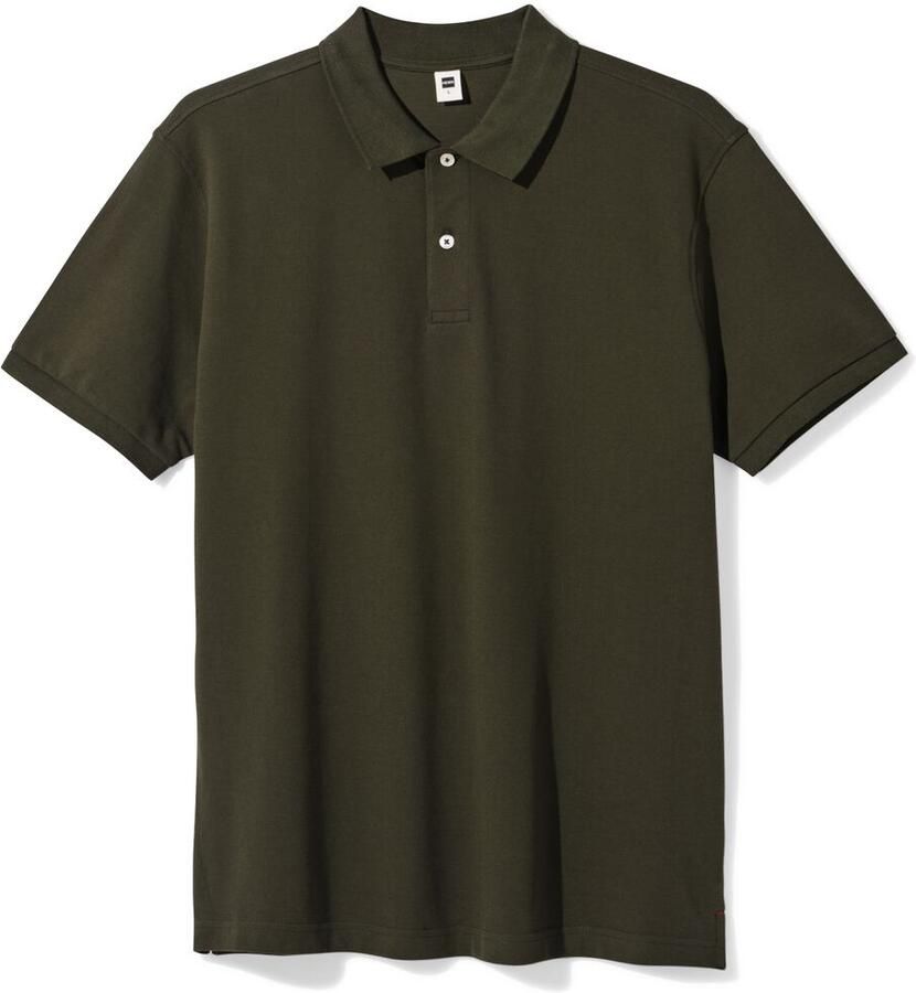 HEMA Herenpolo Denton Regular Fit Piqué Donkergroen (donkergroen)