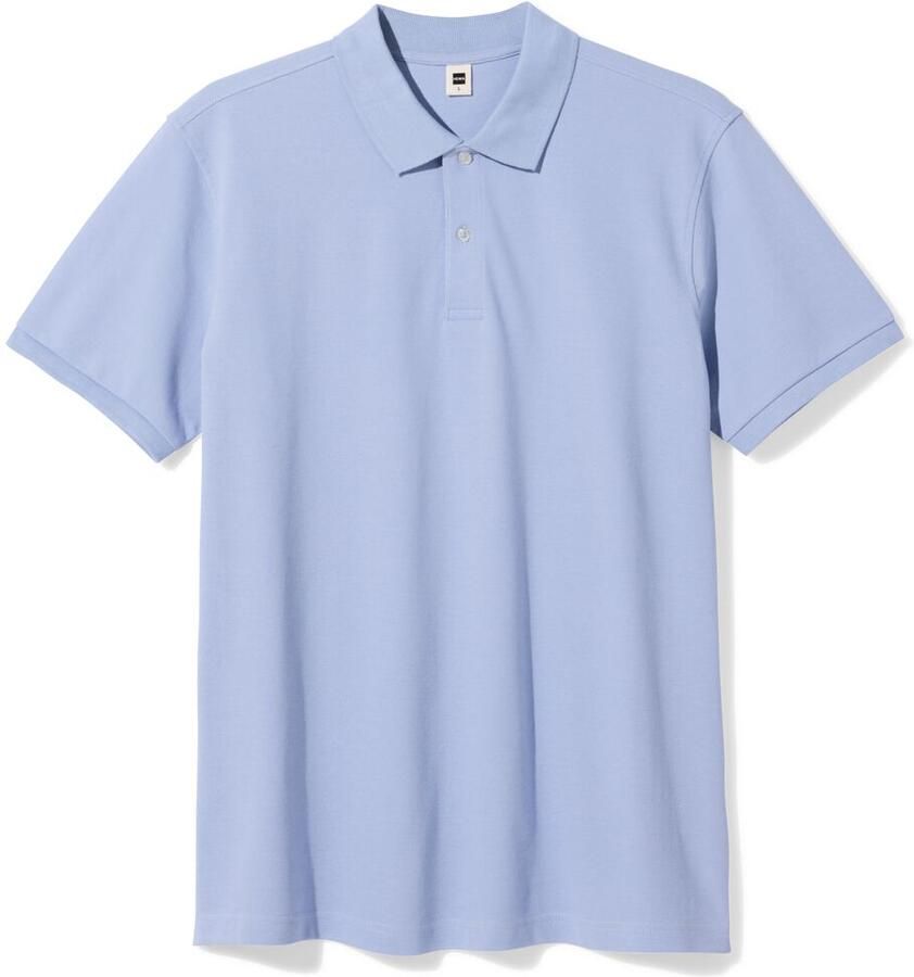 HEMA Herenpolo Denton Regular Fit Piqué Lichtblauw (lichtblauw)