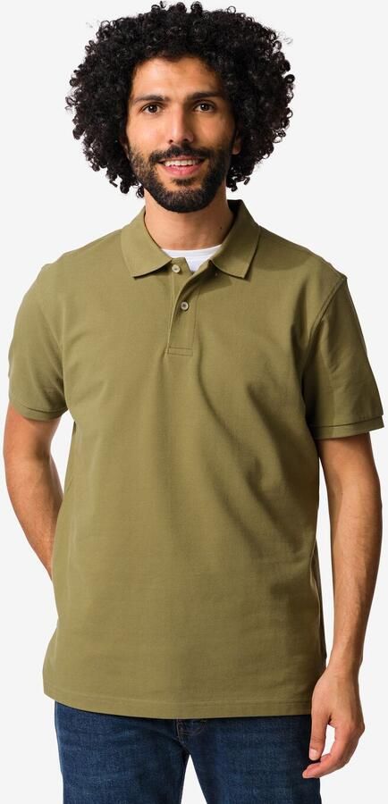 HEMA Herenpolo Denton Regular Fit Piqué Middengroen (middengroen)