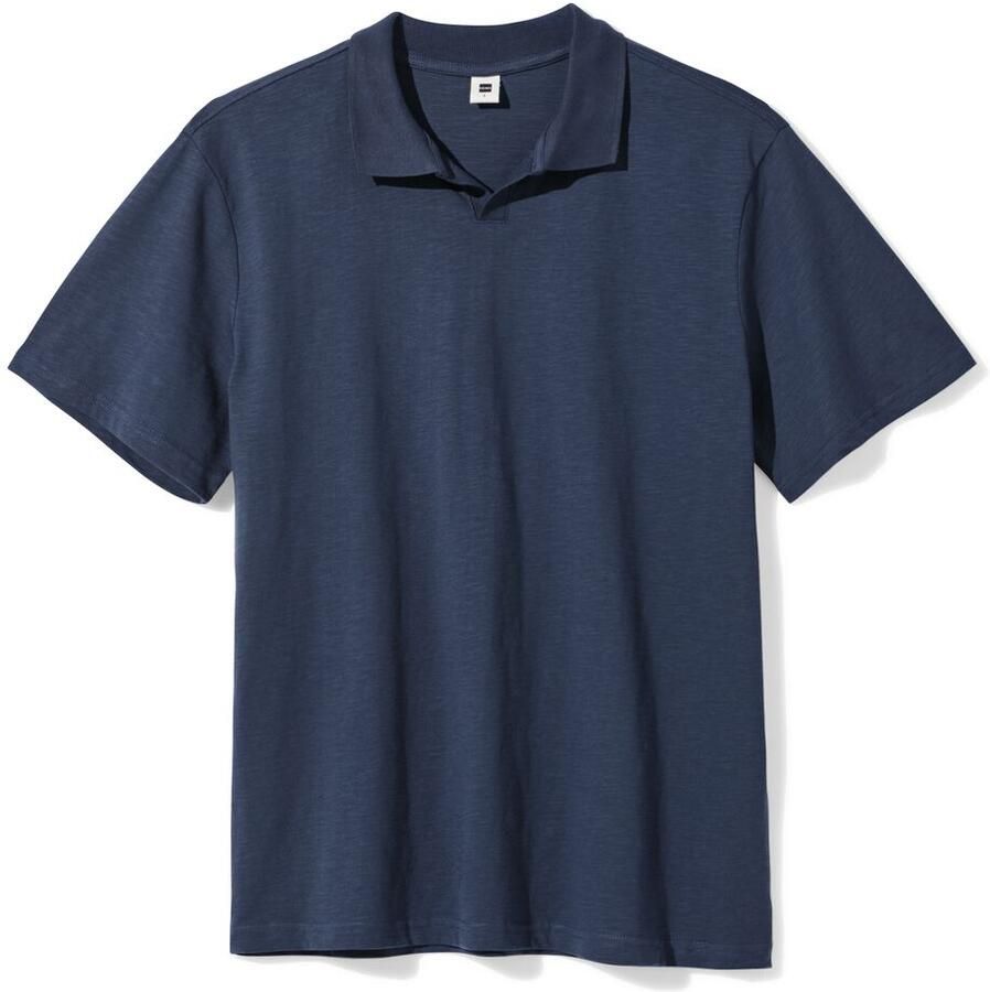 HEMA Herenpolo Jack Slub Donkerblauw (donkerblauw)