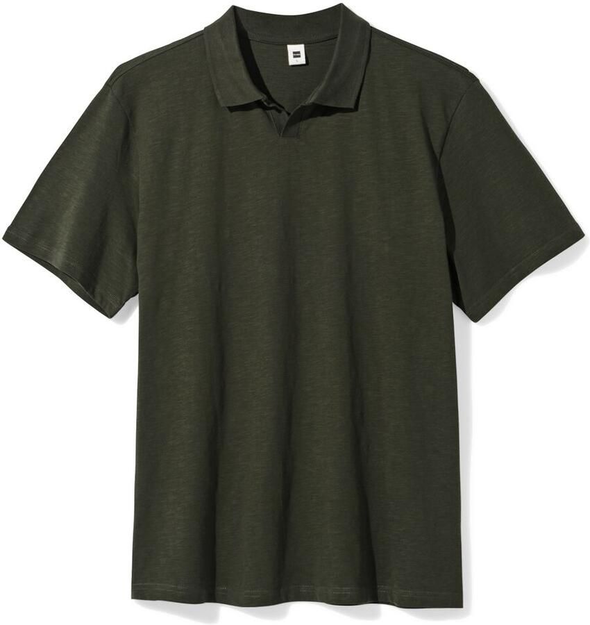 HEMA Herenpolo Jack Slub Donkergroen (donkergroen)