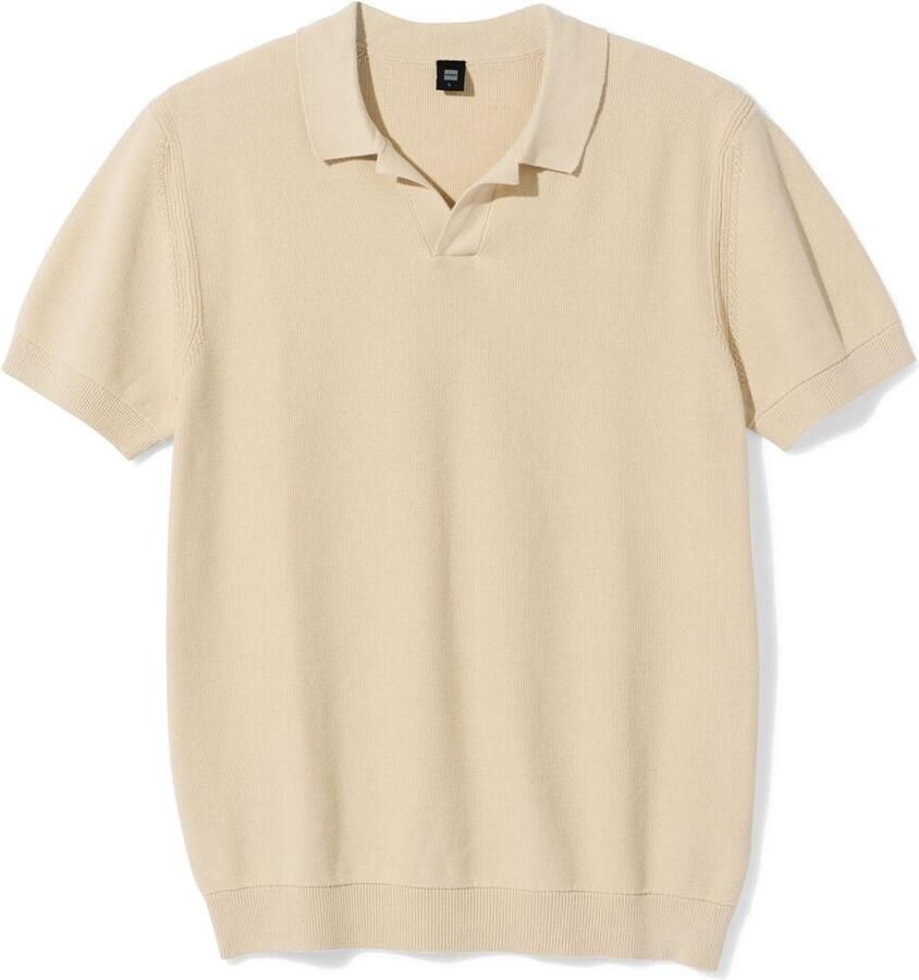 HEMA Herenpolo Kris Structuur Beige (beige)