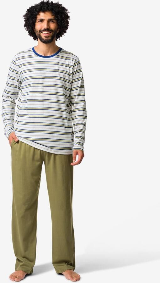 HEMA Herenpyjama Jonas Jersey Retro Gebroken Wit (gebroken wit) - Foto 2