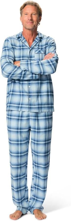 HEMA Herenpyjama Ruiten Middenblauw