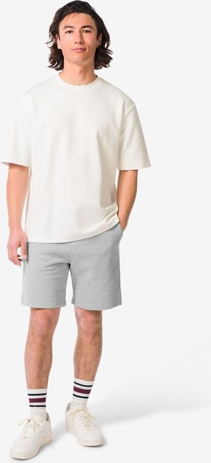 HEMA Herenshort Regular Fit Sweatstof Grijsmelange (grijsmelange)