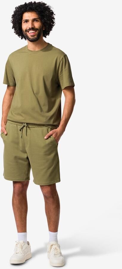 HEMA Herenshort Regular Fit Sweatstof Middengroen (middengroen)