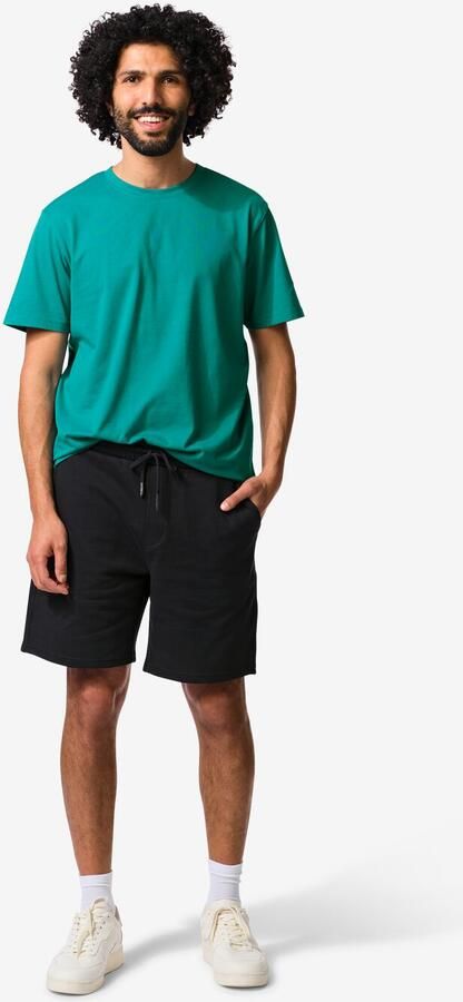 HEMA Herenshort Regular Fit Sweatstof Zwart (zwart)