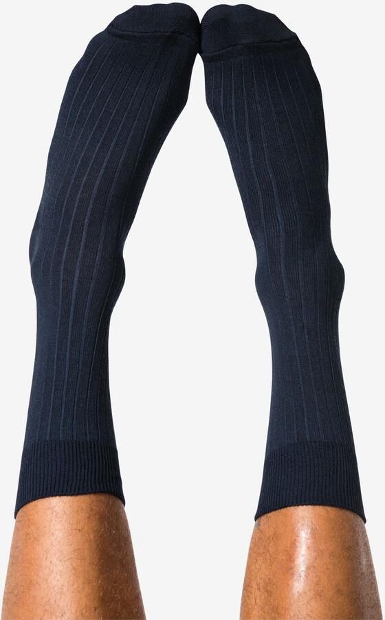 HEMA Herensokken 1 Paar Gestreept Donkerblauw (donkerblauw)