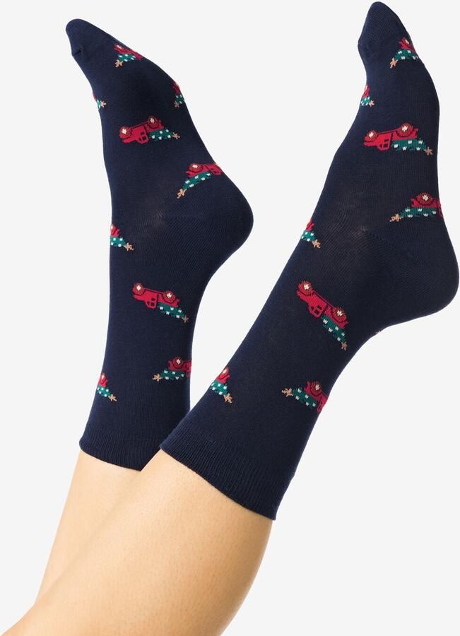 HEMA Herensokken Auto Donkerblauw (donkerblauw)