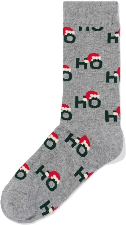 HEMA Herensokken 'ho Ho' Grijsmelange (grijsmelange) - Foto 2