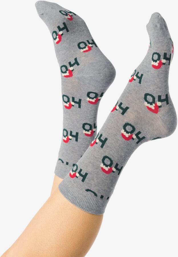 HEMA Herensokken 'ho Ho' Grijsmelange (grijsmelange)