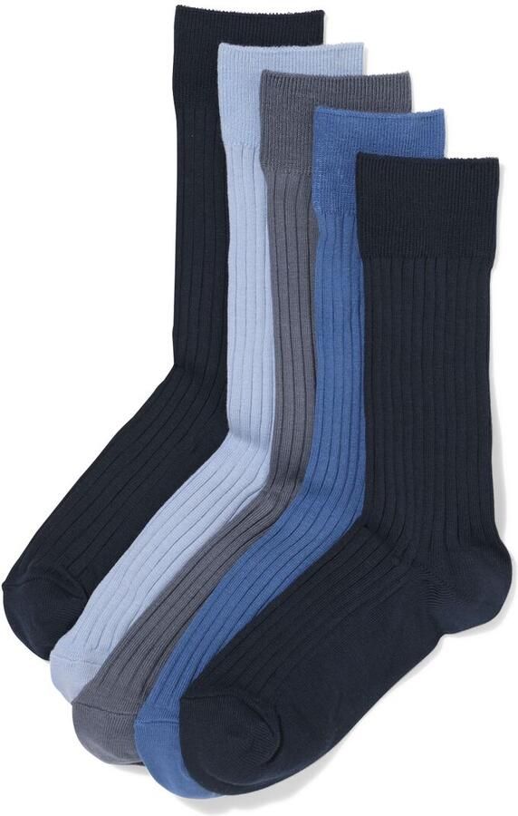 HEMA Herensokken Rib 5 Paar Donkerblauw (donkerblauw) - Foto 2