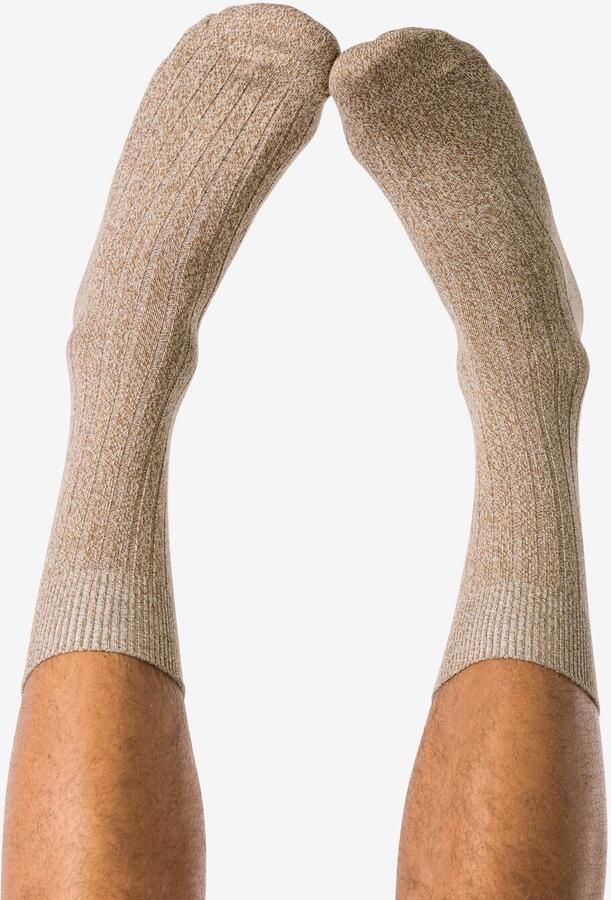 HEMA Herensokken Rib Beige (beige) - Foto 1