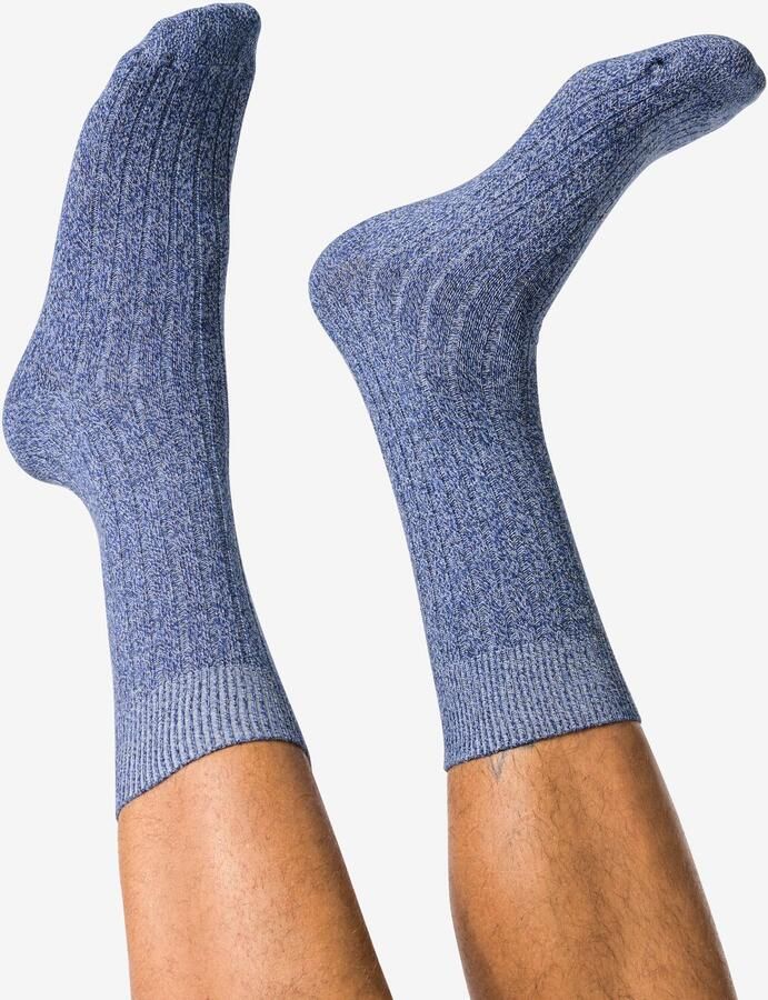 HEMA Herensokken Rib Donkerblauw (donkerblauw)