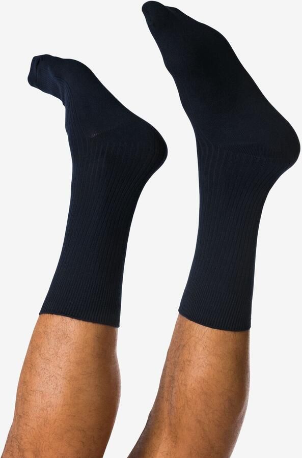 HEMA Herensokken Rib Donkerblauw (donkerblauw)
