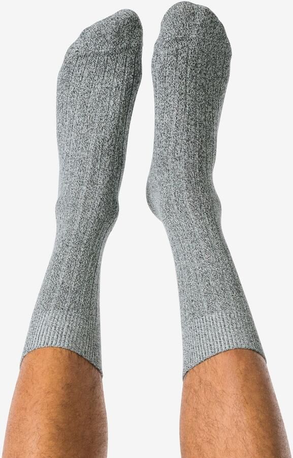HEMA Herensokken Rib Grijs (grijs)
