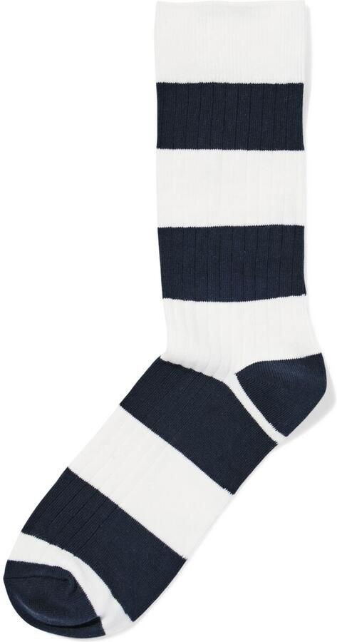 HEMA Herensokken Rib Strepen Donkerblauw (donkerblauw) - Foto 2