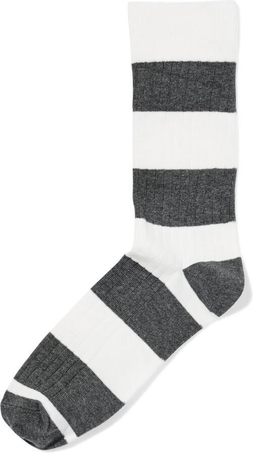 HEMA Herensokken Rib Strepen Donkergrijs (donkergrijs) - Foto 2
