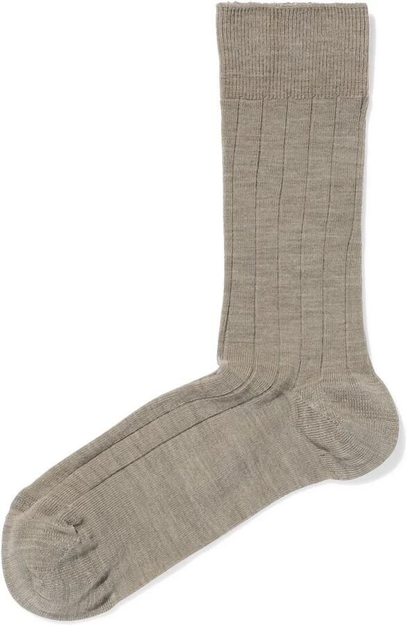 HEMA Herensokken Rib Wol Beige (beige)
