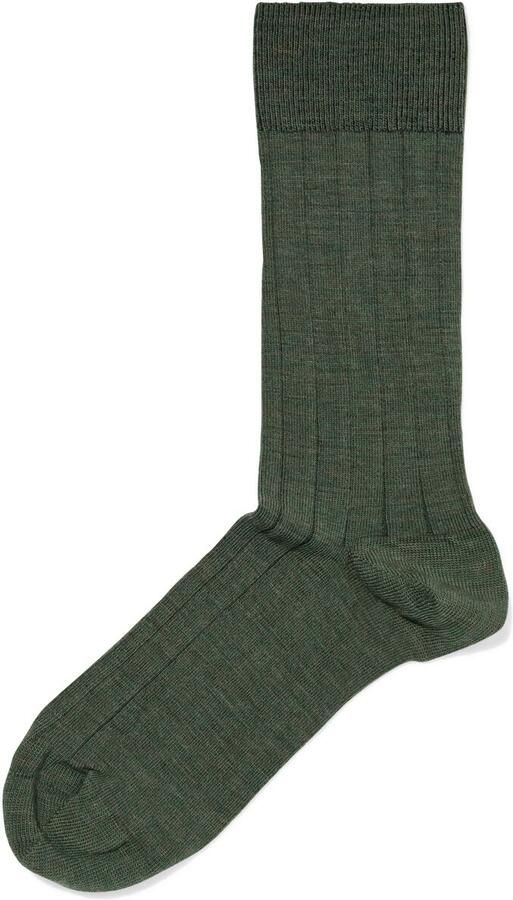 HEMA Herensokken Rib Wol Groen (groen) - Foto 2