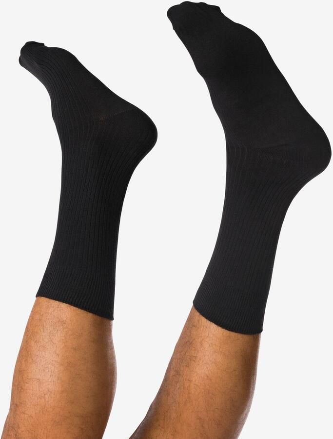 HEMA Herensokken Rib Zwart (zwart)