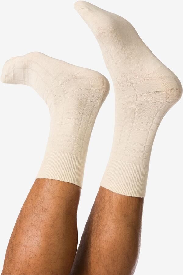 HEMA Herensokken Ruiten Beige (beige)