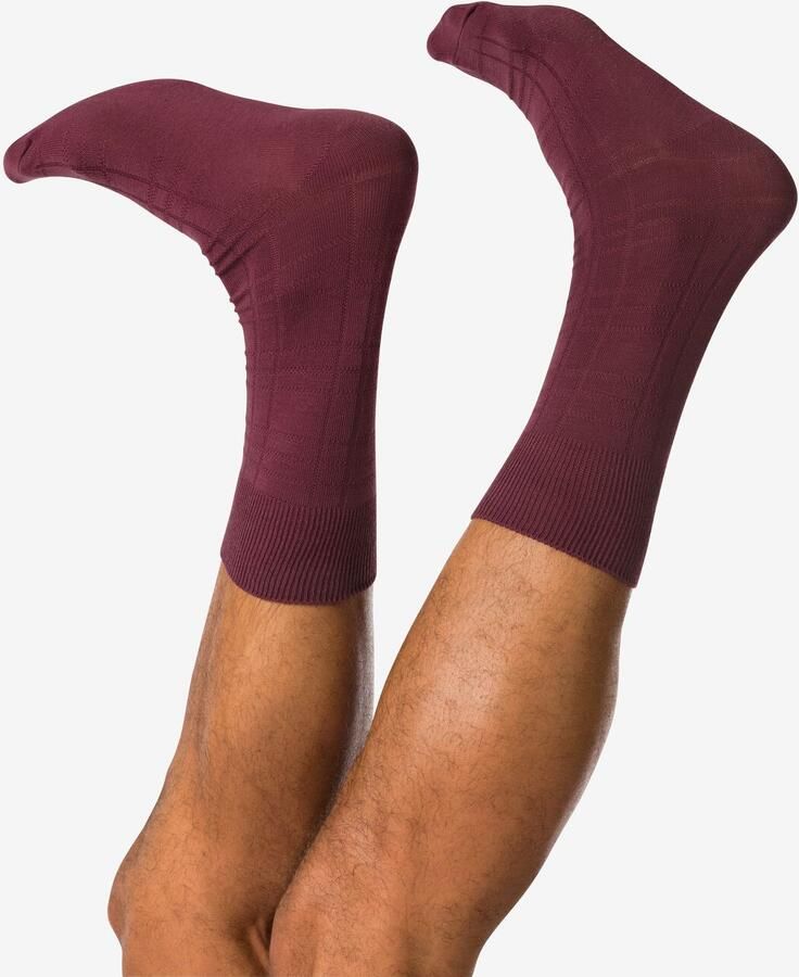 HEMA Herensokken Ruiten Bordeauxrood (bordeauxrood)