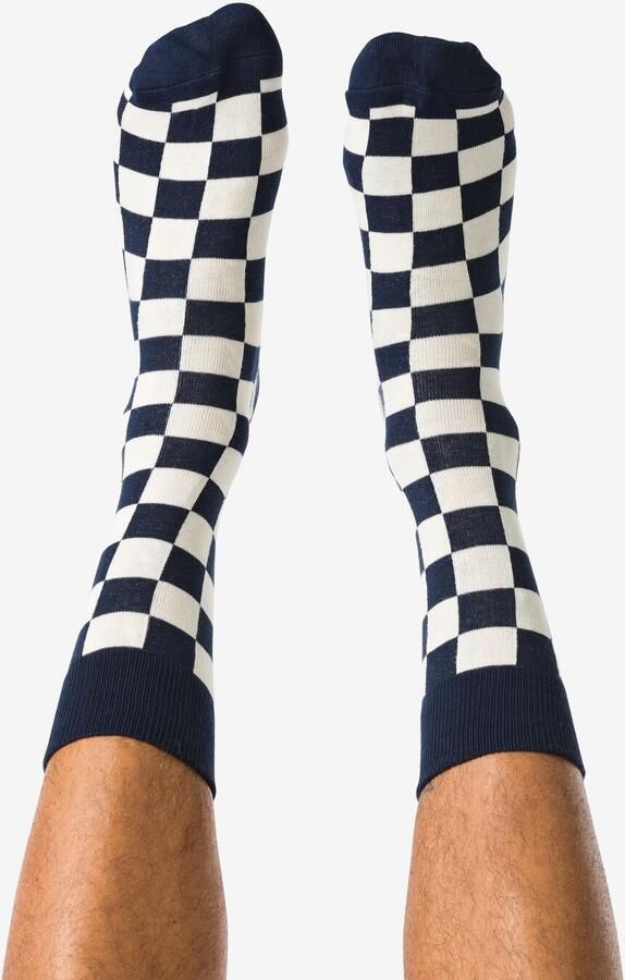 HEMA Herensokken Ruiten Donkerblauw (donkerblauw)