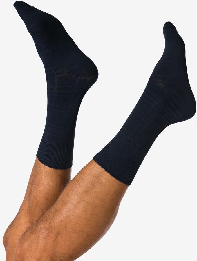 HEMA Herensokken Ruiten Donkerblauw (donkerblauw)