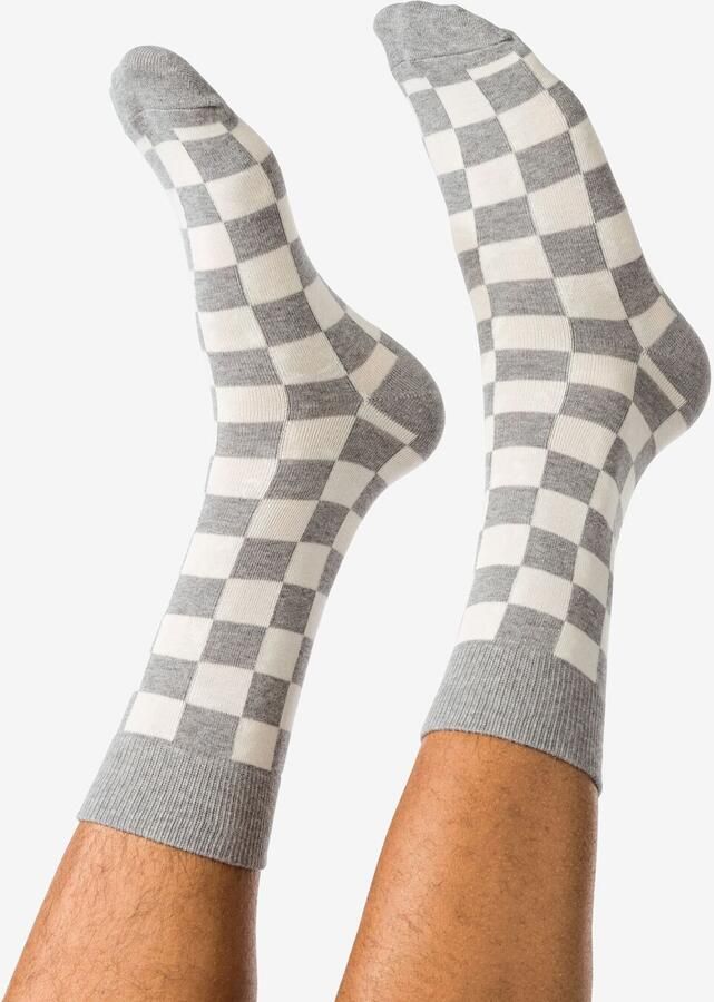 HEMA Herensokken Ruiten Middengrijs (middengrijs)