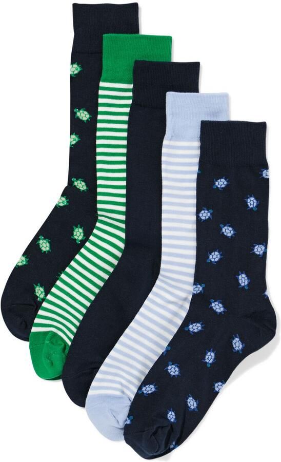 HEMA Herensokken Schildpadden 5 Paar Donkergroen (donkergroen) - Foto 2