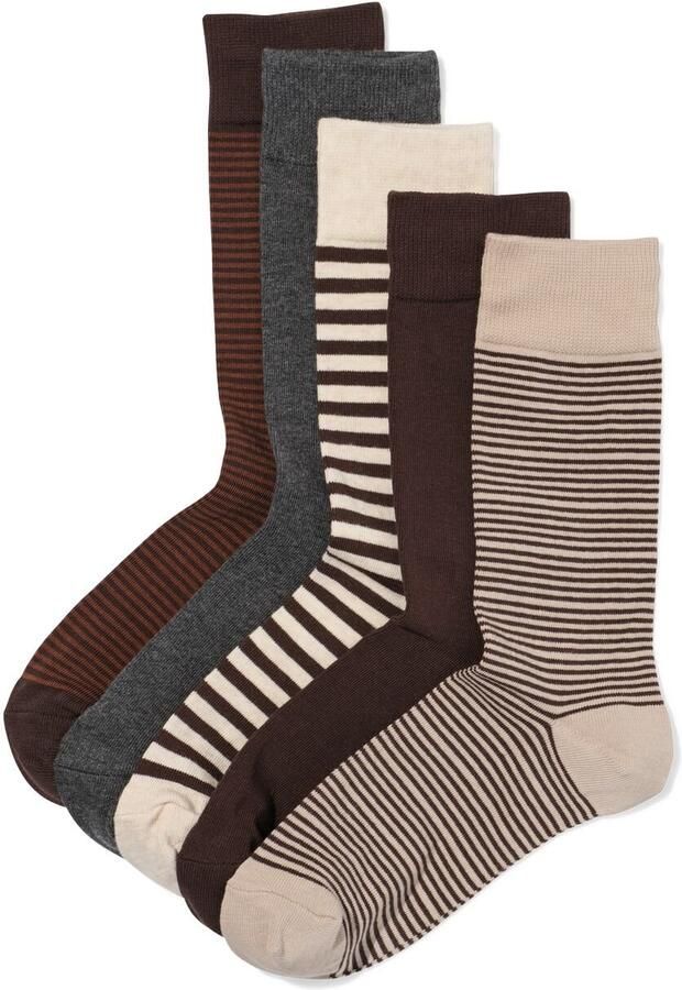 HEMA Herensokken Strepen 5 Paar Taupe (taupe) - Foto 2