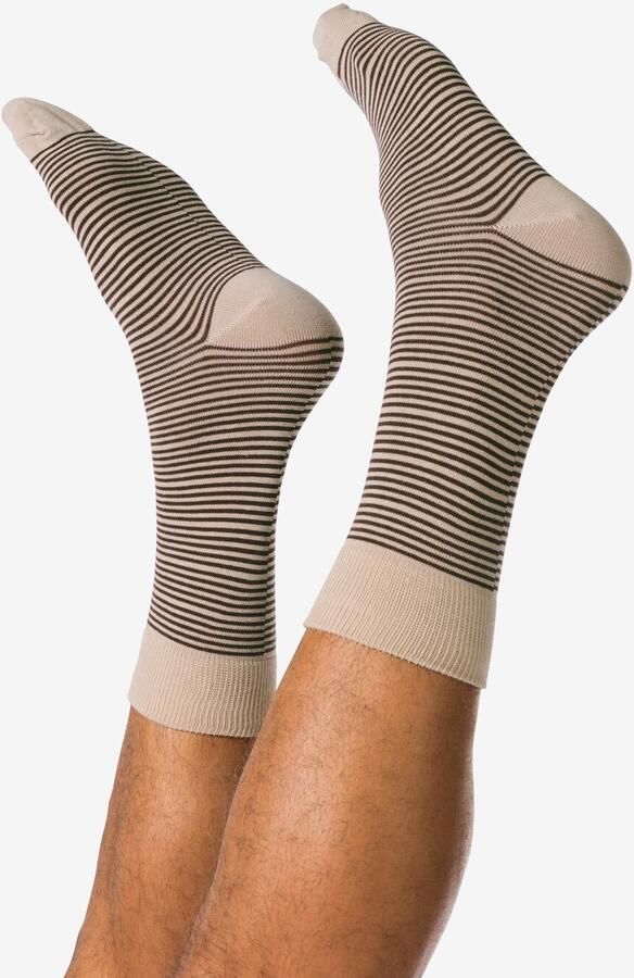 HEMA Herensokken Strepen 5 Paar Taupe (taupe)