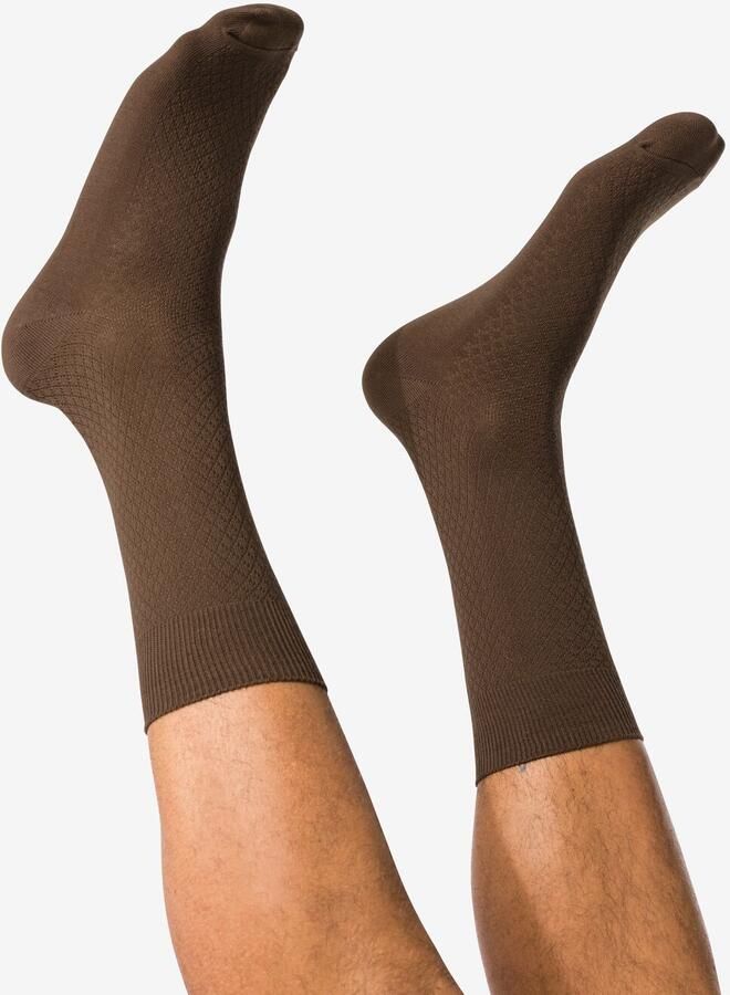 HEMA Herensokken Structuur Bruin (bruin) - Foto 1