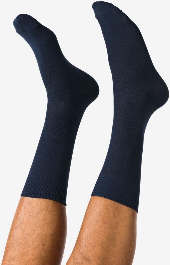 HEMA Herensokken Structuur Donkerblauw (donkerblauw)