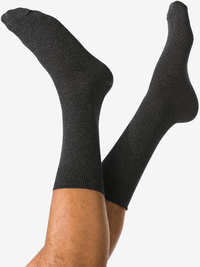 HEMA Herensokken Structuur Donkergrijs (donkergrijs)