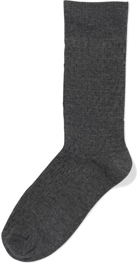 HEMA Herensokken Structuur Grijsmelange (grijsmelange) - Foto 2