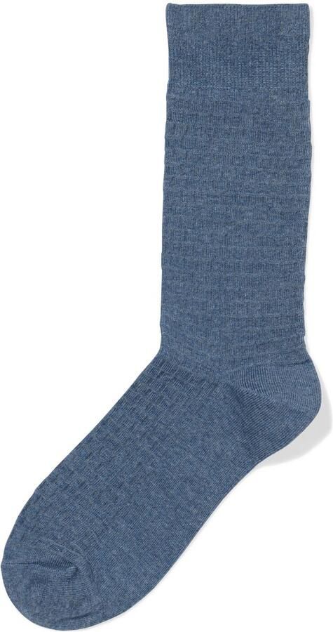 HEMA Herensokken Structuur Middenblauw (middenblauw) - Foto 2