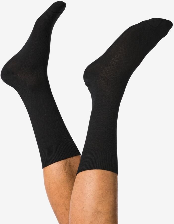HEMA Herensokken Structuur Zwart (zwart)