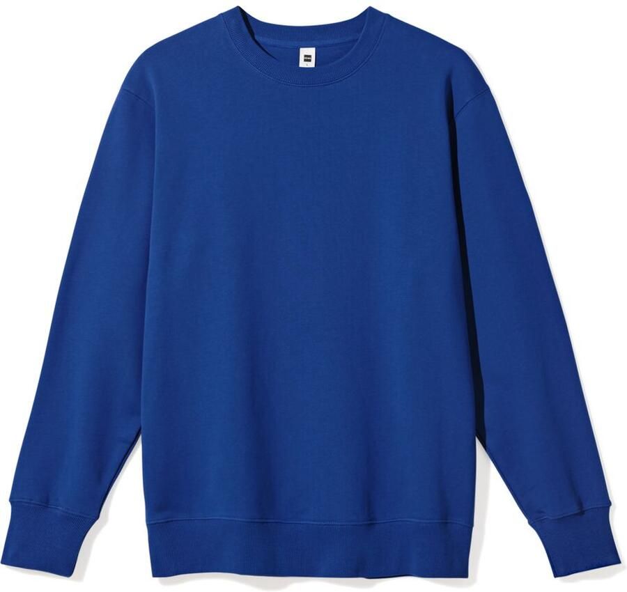 HEMA Herentrui Daryl Regular Fit Sweatstof Felblauw (felblauw)