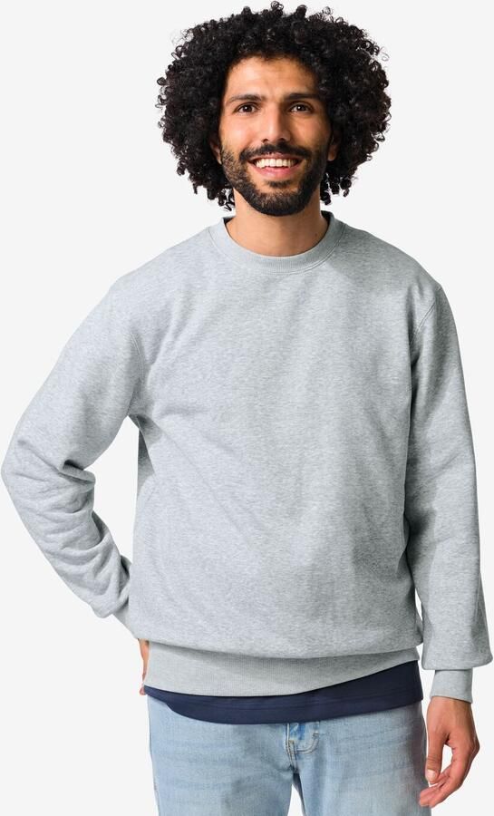 HEMA Herentrui Daryl Regular Fit Sweatstof Lichtgrijs (lichtgrijs)