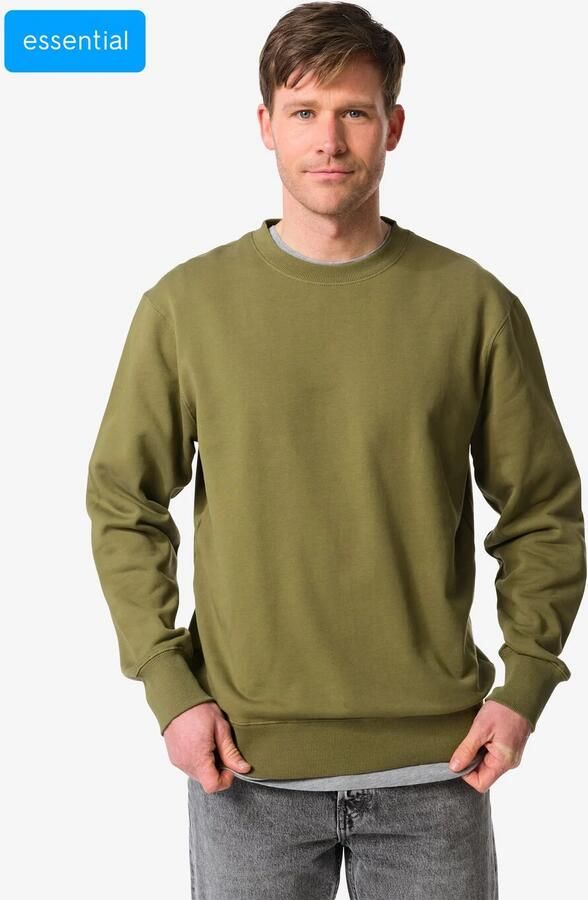 HEMA Herentrui Daryl Regular Fit Sweatstof Middengroen (middengroen) - Foto 2