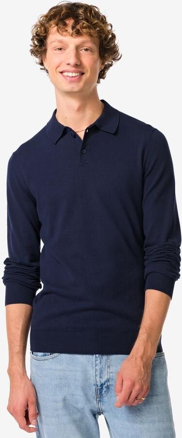 HEMA Herentrui Fijngebreid Donkerblauw (donkerblauw) - Foto 2