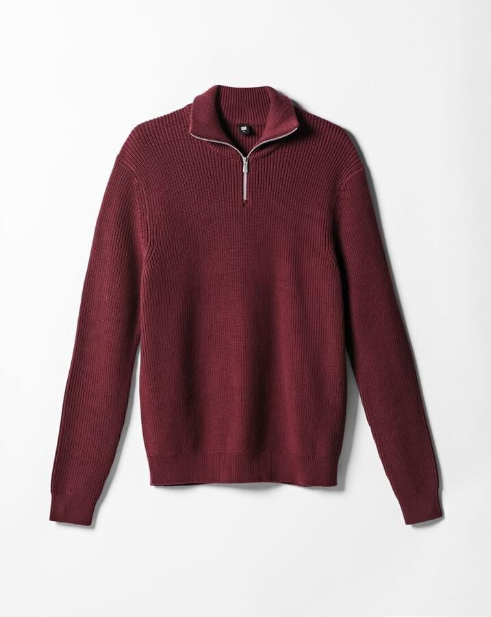 HEMA Herentrui Rib Gebreid Donkerrood